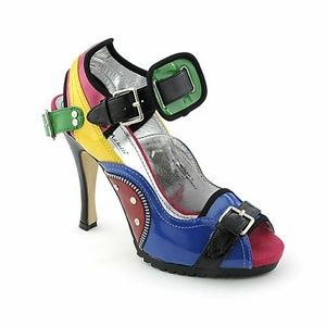 Fun "Lego-inspired" multi colored heels